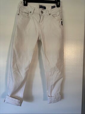 Silver Jeans Co. White Rolled Cuff capris